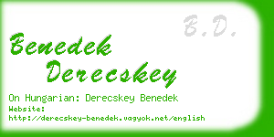 benedek derecskey business card